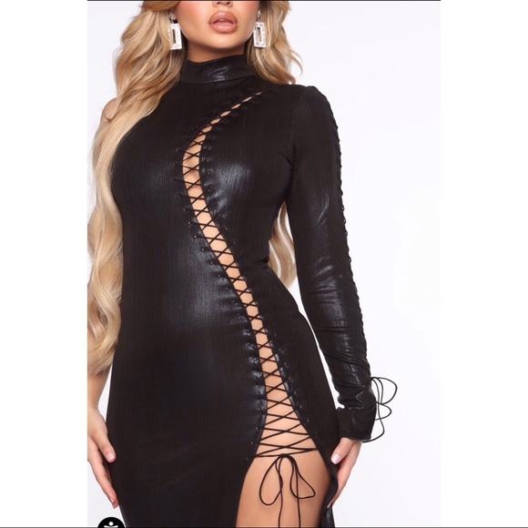 FASHION NOVA “Still Slaying Metallic Maxi Dress” - Picture 2 of 2